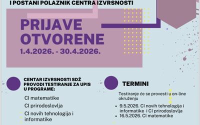 Poziv učenicima za uključivanje u Centar izvrsnosti SDŽ